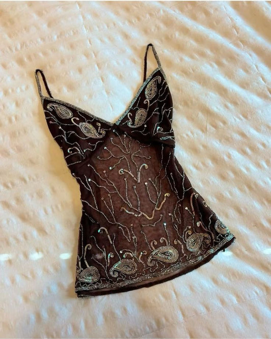 Boho Classic Top with Sheer Handwork